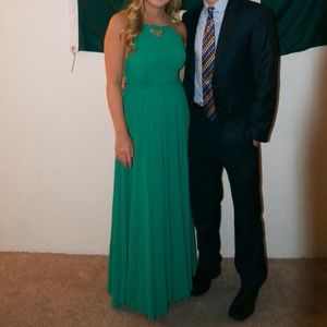 Lulus Green Spaghetti Strap Long Dress with Open Back